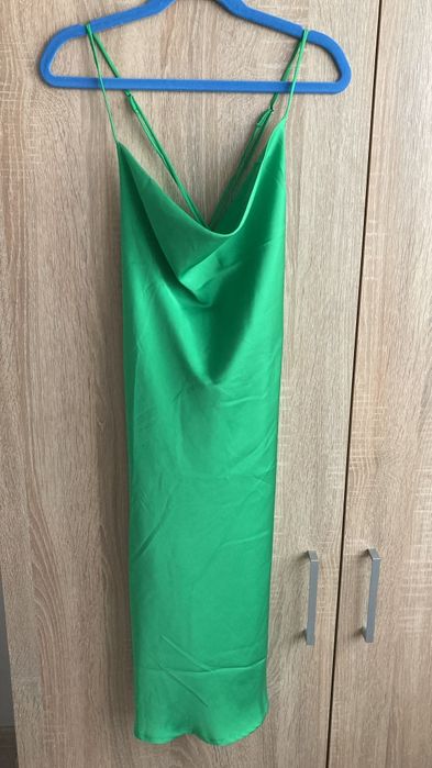 Rochie satin verde
