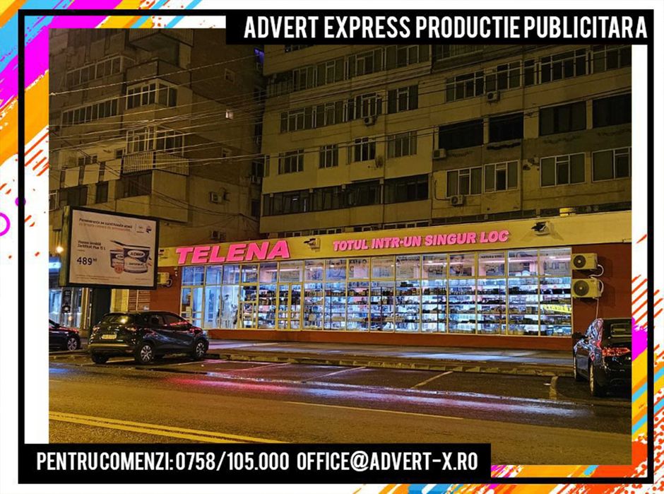 Reclame luminoase led, montaj, litere volumetrice, autocolant, pliante
