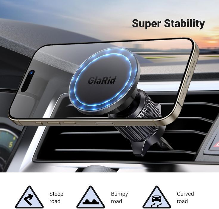 Suport telefon auto magnetic, prindere grila ventilatie, Pret fix