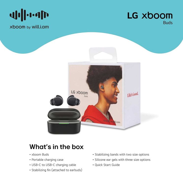 Căști LG xboom Buds de will.i.am sunet semnătură cu drivere din grafen