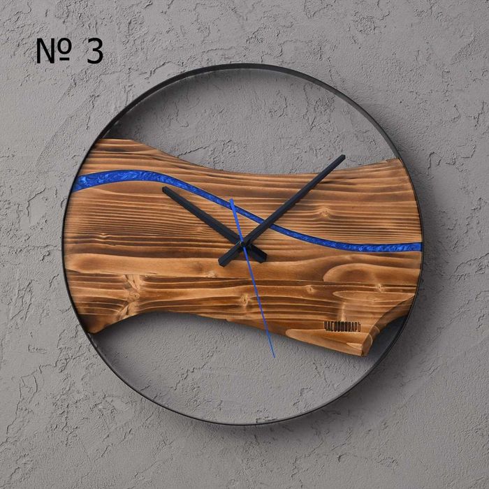 Ръчна изработка Дървен стенен часовник със смола - уникален подарък