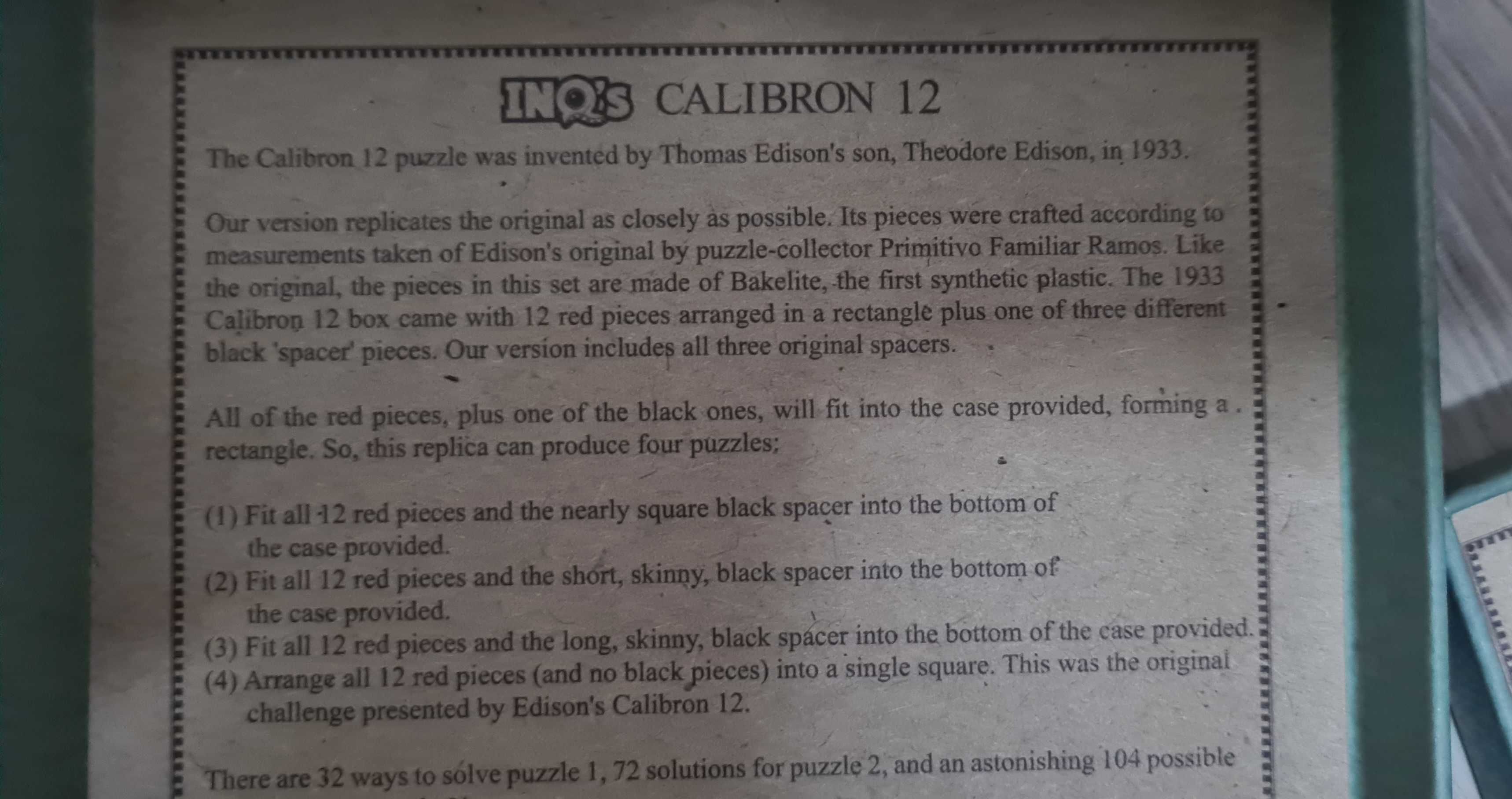 Puzzle - Calibron 12 (4 în 1) Edison