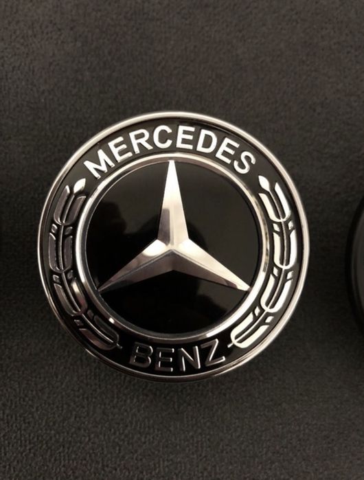 Emblema stema Capota banut nou negru matt  57mm Mercedes Class A C E S
