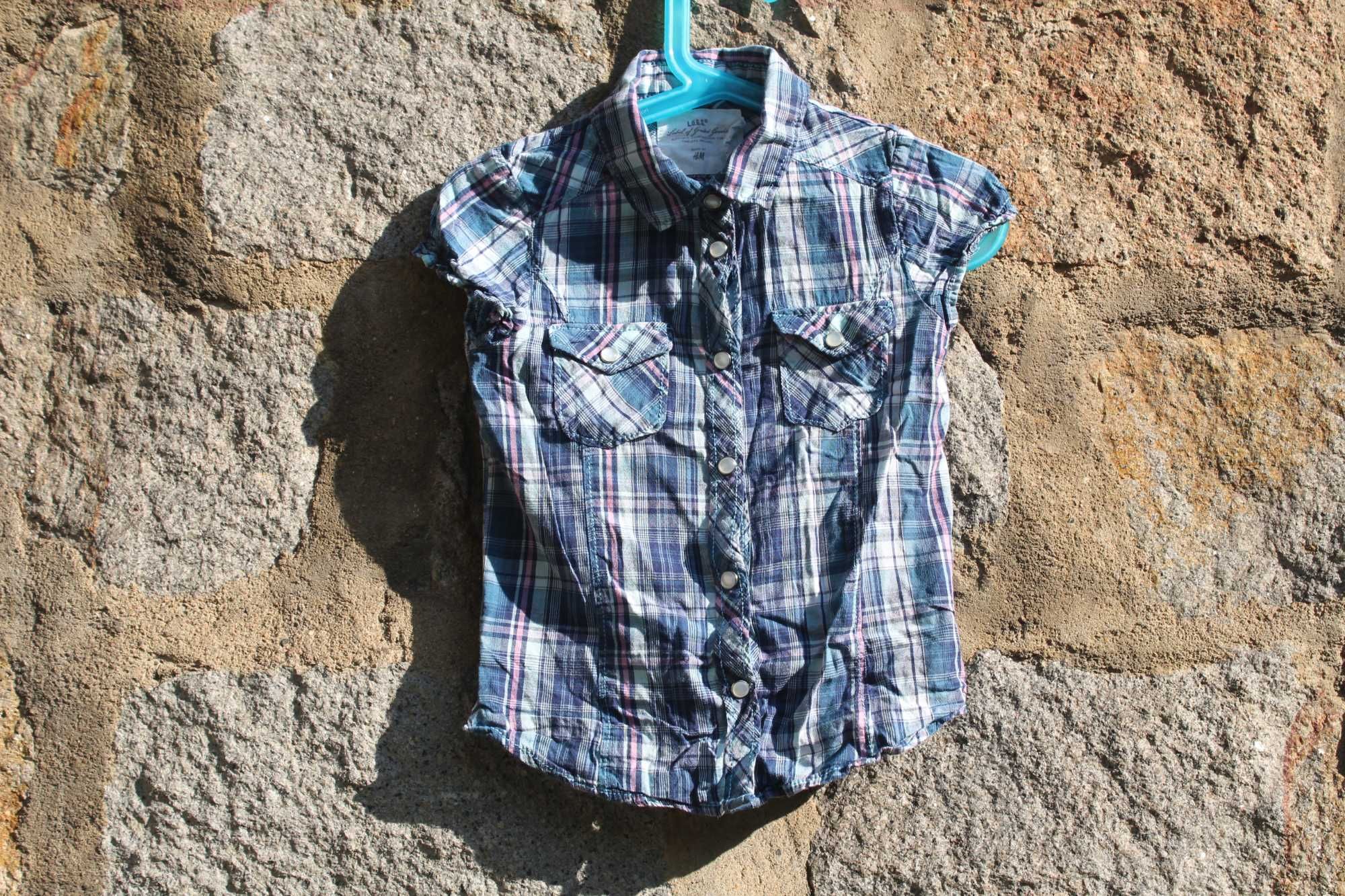 Карирана блуза с копчета "тик-так"Дамска 3-4г. 104 см.H&M