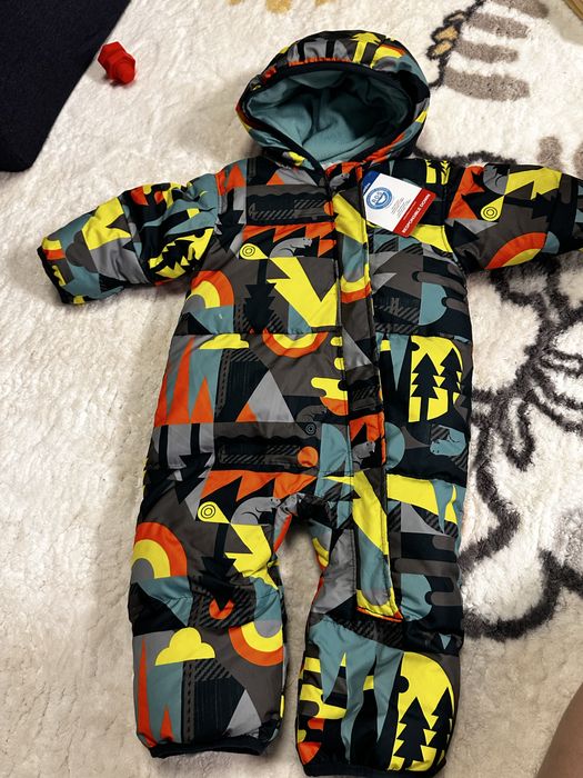 Costum salopeta vatuit zapada ski Columbia matlasat de iarnă 6 12 luni