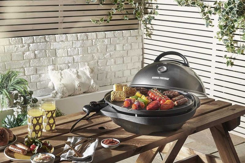 ПРОМО 2г Гаранция Нова Мощна Скара Барбекю Грил George Foreman 2400W