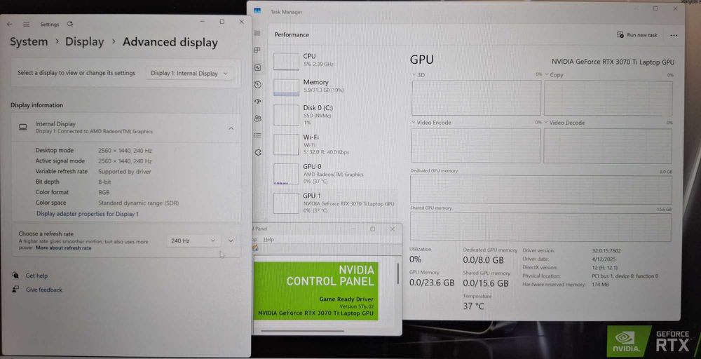 17.3' 240Hz AMD Ryzen 9 6900HX/NVIDIA GeForce RTX 3070Ti 8GB 150W/32GB