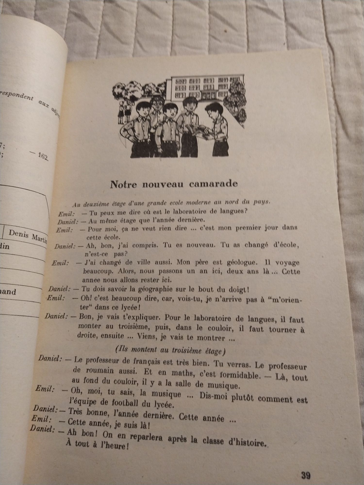 Manual scolar de limba franceză anul III de studiu 1990