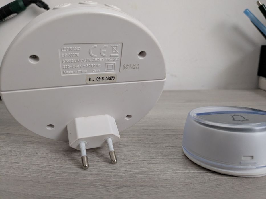 Kit sonerie wireless Comfort, 15 melodii, 75dB, IP44, alb, Legrand 094