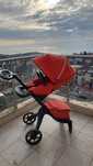STOKKE XPLORY X +бебешки кош(цвятRuby Red)+чувалче STOKKE