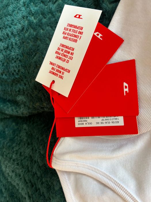 Diesel бяла блуза/топ с дълъг ръкав чисто нова, с етикет