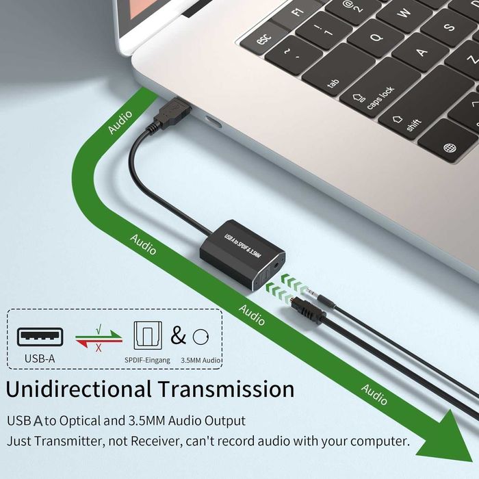 Adaptor audio USB A la Toslink Ozvavzk cu cablu optic
