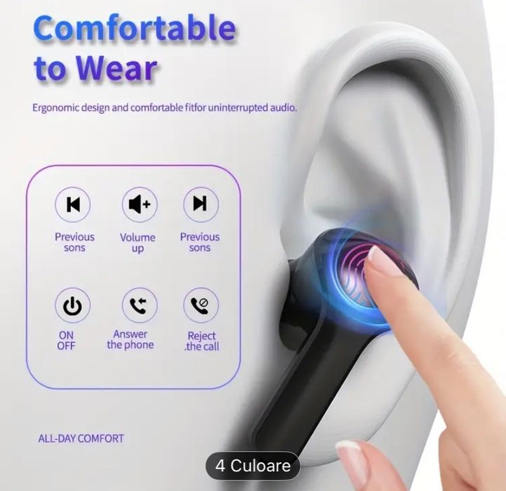 Casti Audio Wireless Bluetooth PRO ALB