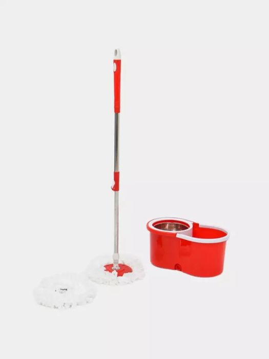 Tozalash to‘plami: 360° aylanuvchi mop va siqish funksiyali chelak