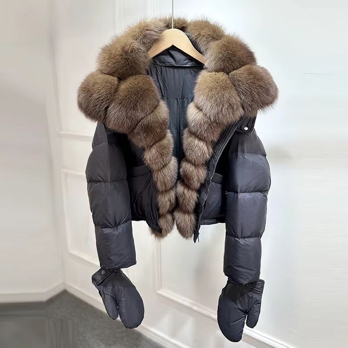 Geaca cu Guler lung din Blana Naturala