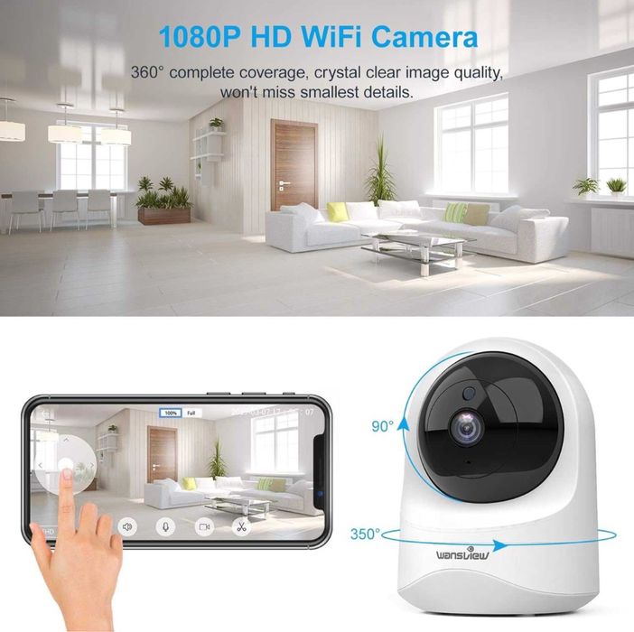 Camera Video Supraveghere Wansview 1080PHD Wifi Alexa Q6 NightVision