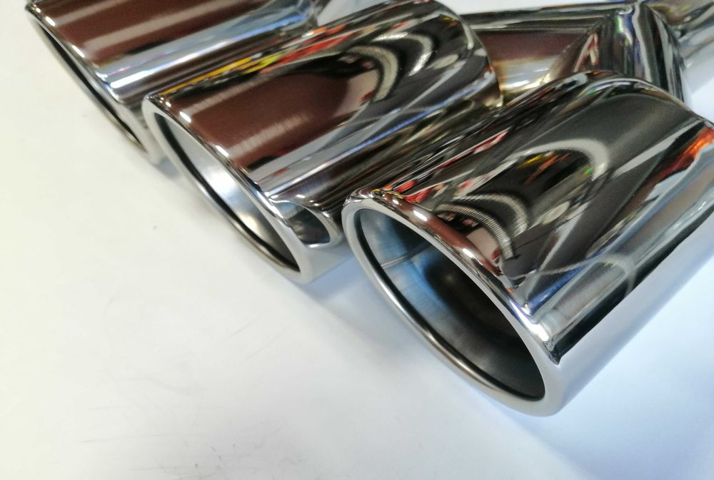 Двоен хромиран ауспухов накрайник 60 мм вход / 2 x 98 мм изход