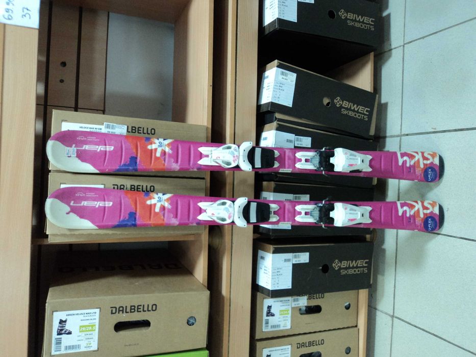 Не новые лыжи для девочек ELAN м-ль SKY 110 см с кр-ми ELAN EL4.5