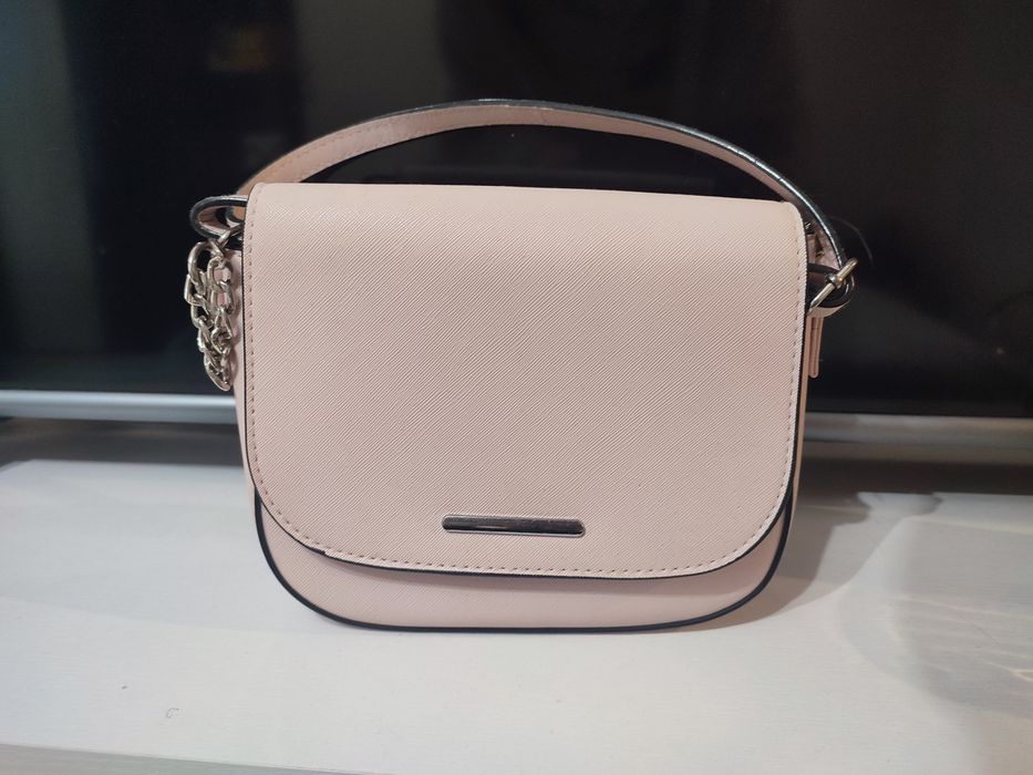 Дамска чанта с дълга дръжка - светло розова