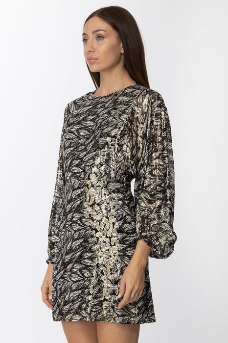 Рокля от коприна Patrizia Pepe, 38/XS,с метални нишки,нова с етикет!