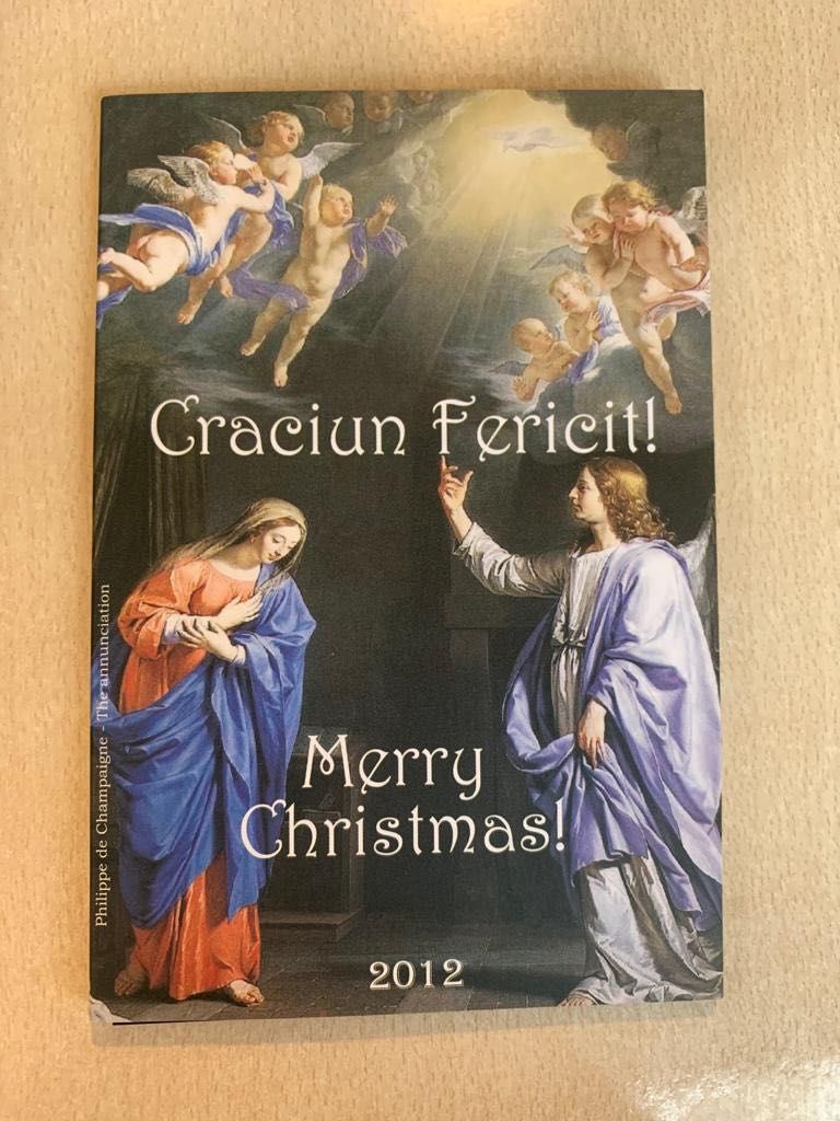 Felicitare medalie Crăciun religios 2012, cupru, Monetăria Statului