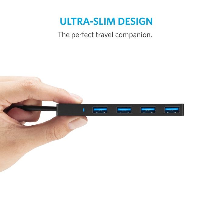 Anker® Ultra Slim Extra Light 4-порта USB 3.0 Hub за телефон