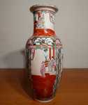 Vaza asiatica Famille Rose Mandarin | portelan pictat | veche