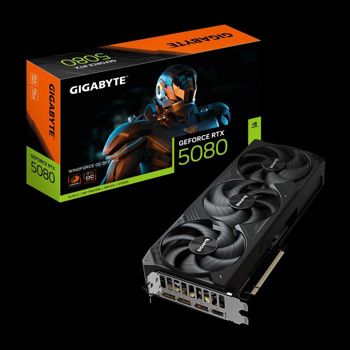 Видеокарта GIGABYTE WINDFORCE GeForce RTX 5080 16 ГБ GDDR7