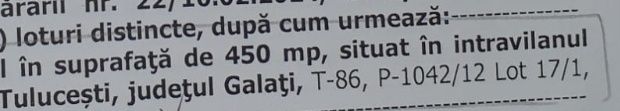 Teren 450 m2.Tulucesti DN 26