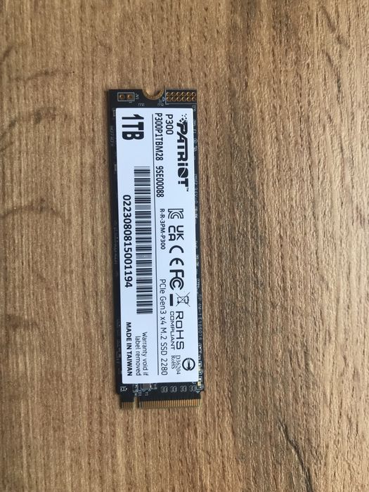 SSD накопитель 1 TB Patriot P300, M.2 NVMe, PCIe 3.0