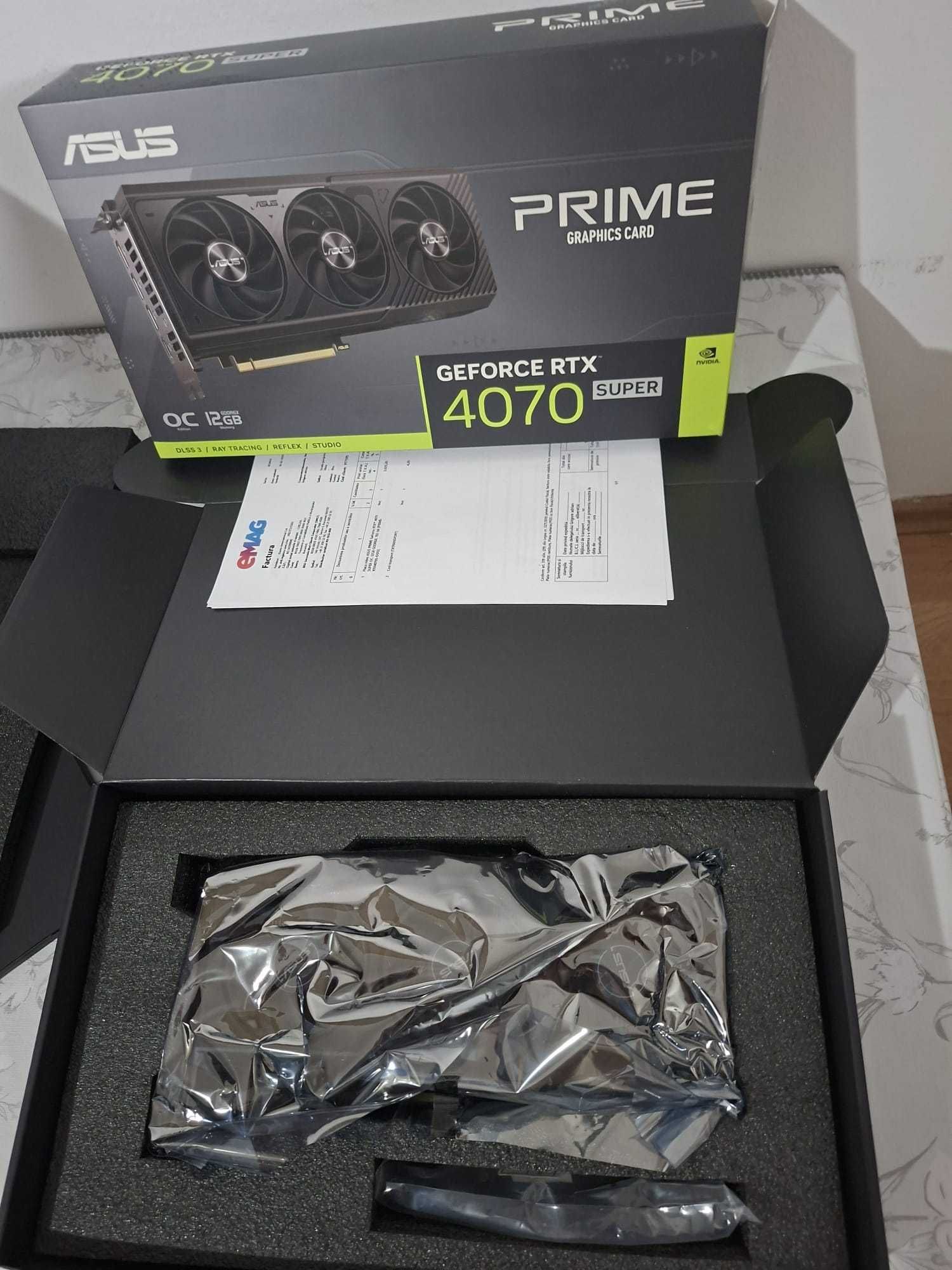 placa video RTX 4070 SUPER 12gb ddr6x noua +cutie +factura+garantie