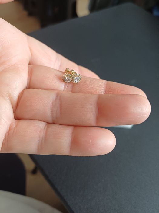 Cercei de aur galben de aur de 14 k