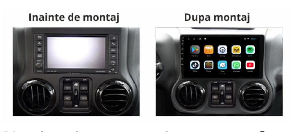 Navigatie Dedicata cu Android pentru Wrangler JK(2015-2018) 6 GB RAM