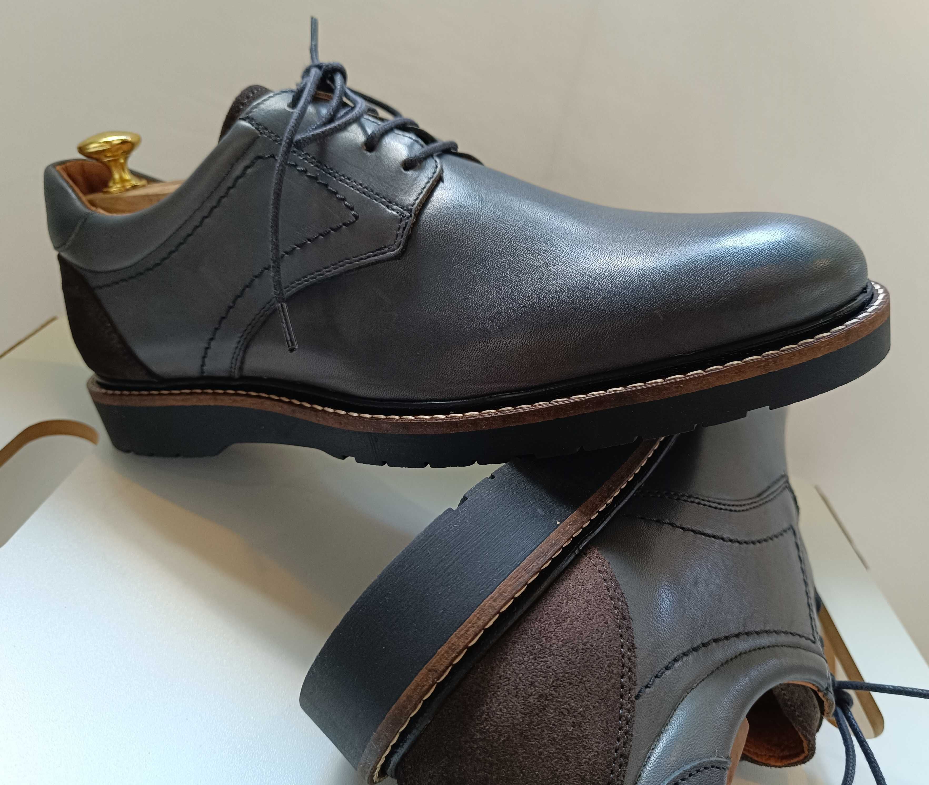 Pantofi derby 43 plain toe premium Oliver Jacob piele naturala