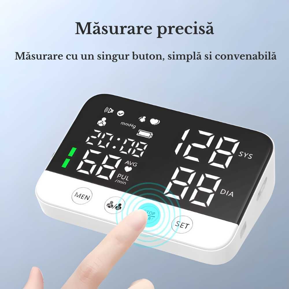 Tensiometru de Brat Premium, Afisaj LED ,Manseta 22-32cm ,USB-C + 220W