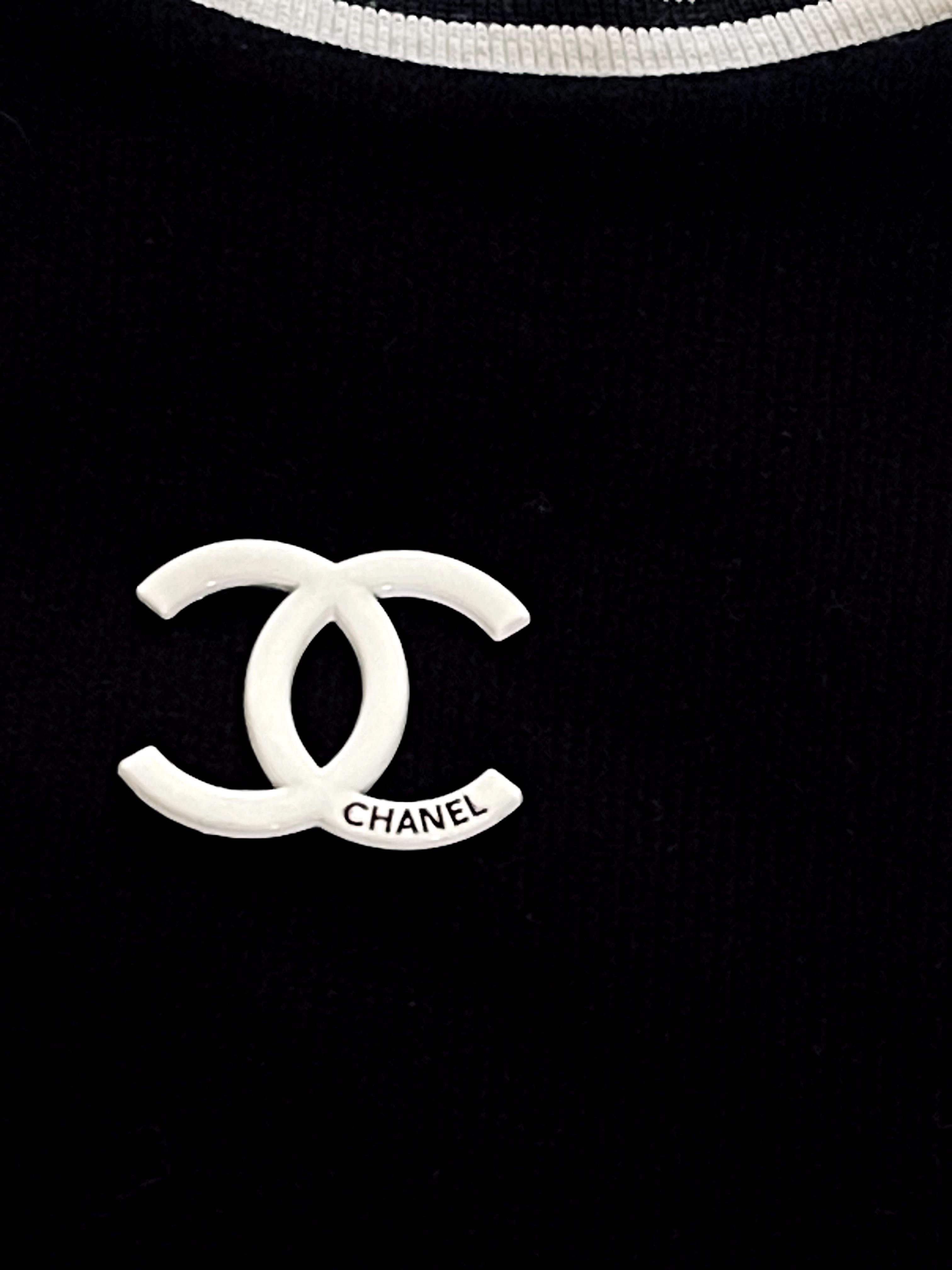 черен топ рипс памук рипсен черен бял шанел Chanel висок клас потик