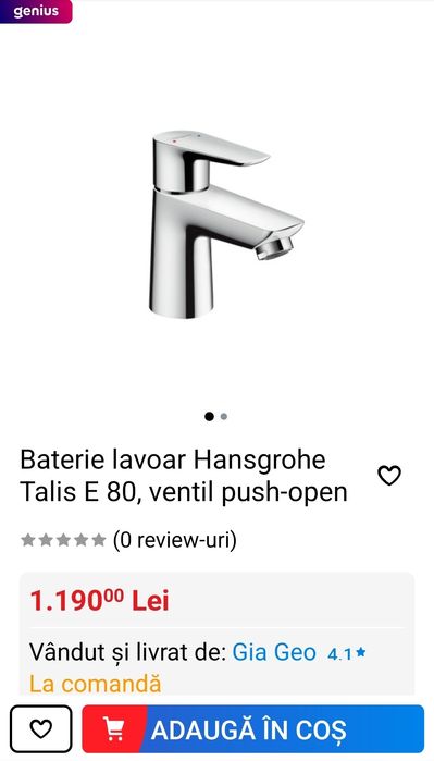 Baterie lavoar HansgroheTalis E80