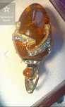 PROMOTIE - Bijuterie Argint placat AUR stil "FABERGE" email Guilloche