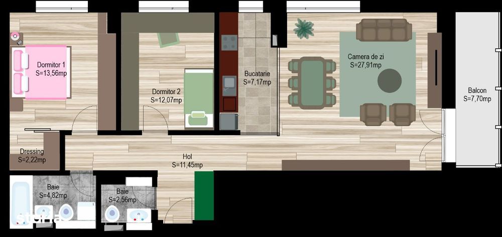 Apartament modern 3 camere A21 - Complex Avanera
