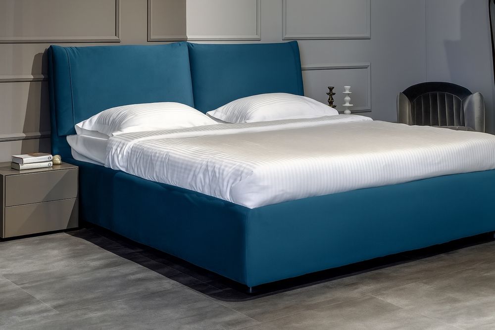 Husă pat Rovere Vera Advance 180x200 – Velluto Blue (nouă, sigilată)