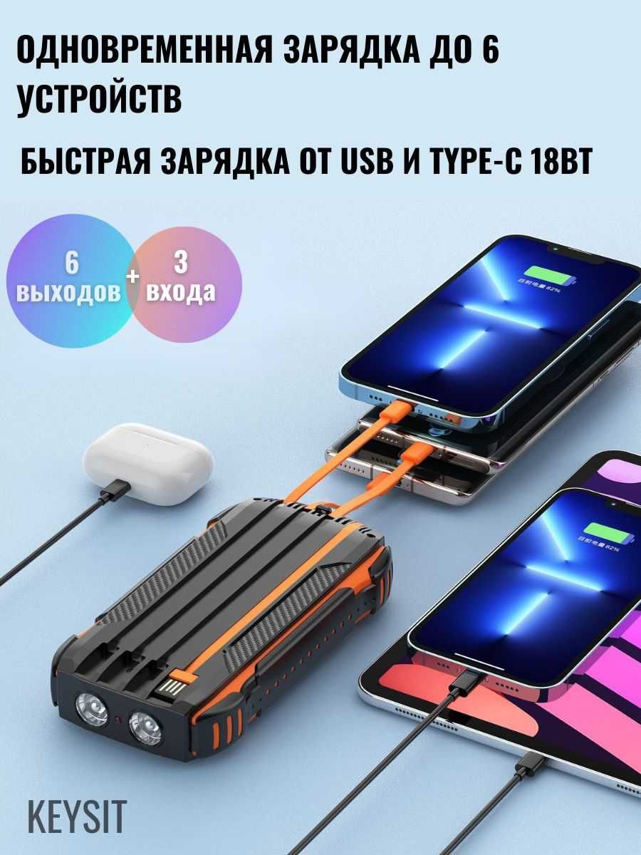 Повербанк, Power Bank, Внешний аккумулятор, быстрая зарядка 30 000 mAh