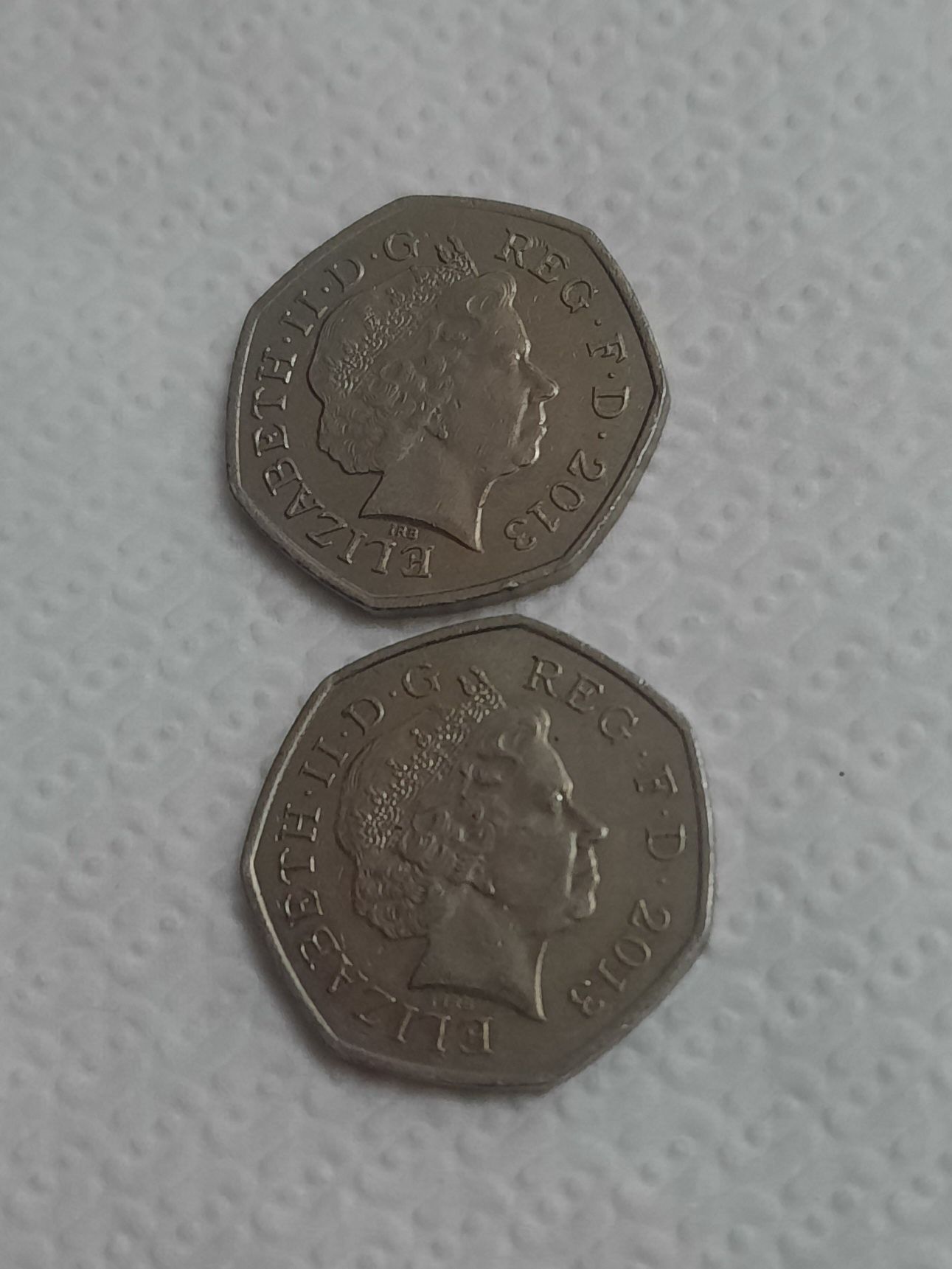 Lot monede fifty pence 2013