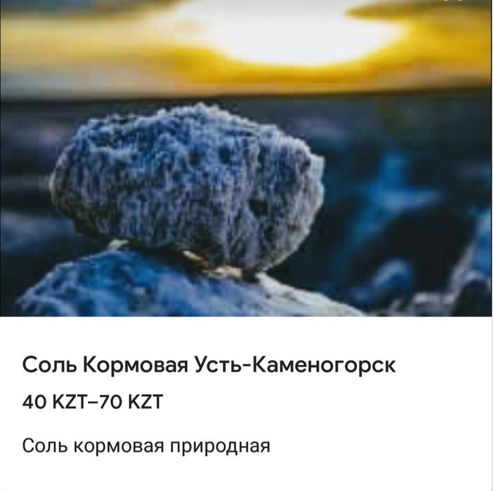 Соль кормовая лизунец для животных в Усть-Каменогорске