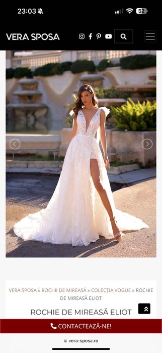 Rochie de mireasa + voal 2.5m