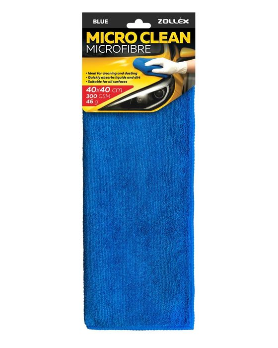 микрофибърна кърпа (синя) 40см х 40см zollex 17514