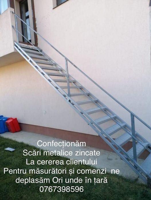 Scara metalica zincata exterioara pt  casa , beci și incendiu ISU