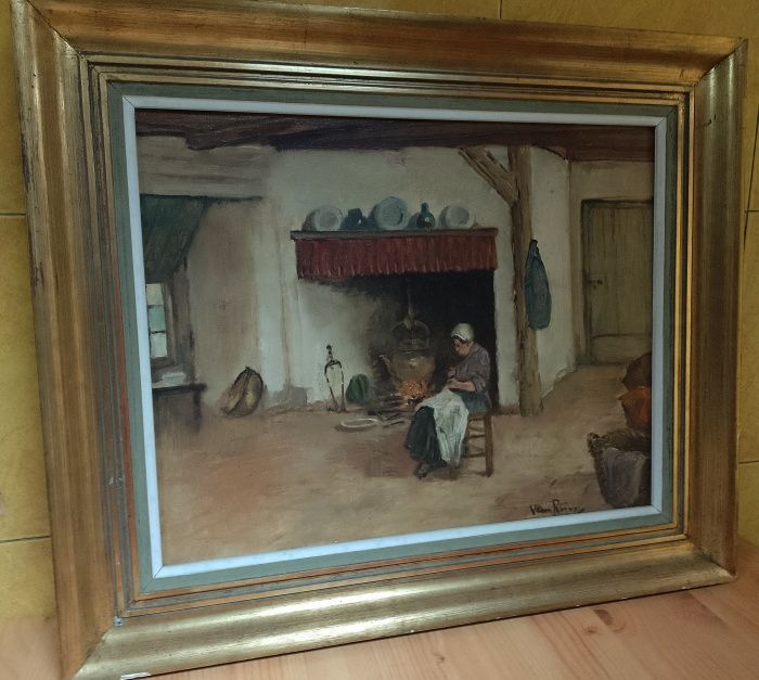 Tablou pe pânză în ulei, semnat, de calitate foarte bună, încadrat înt