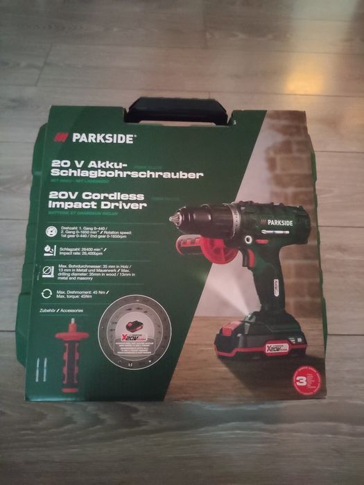 Bormasina cu percutie 3 in 1 parkside pe baterie de 20 V