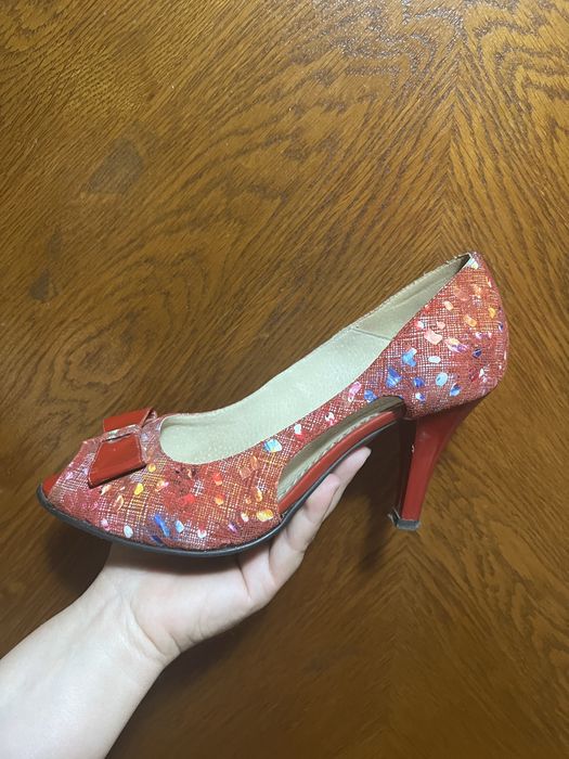 Pantofi Eleganți Roşii cu fundă Mărime 38
