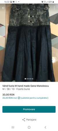 Vând fusta hand made Oana Manolescu M